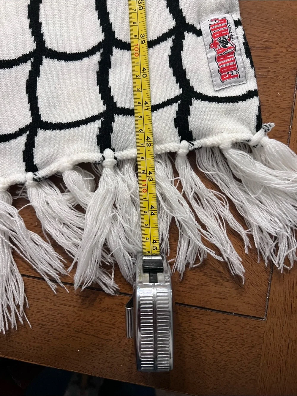 Fairy Tail Black & White Grid Fringe Scarf